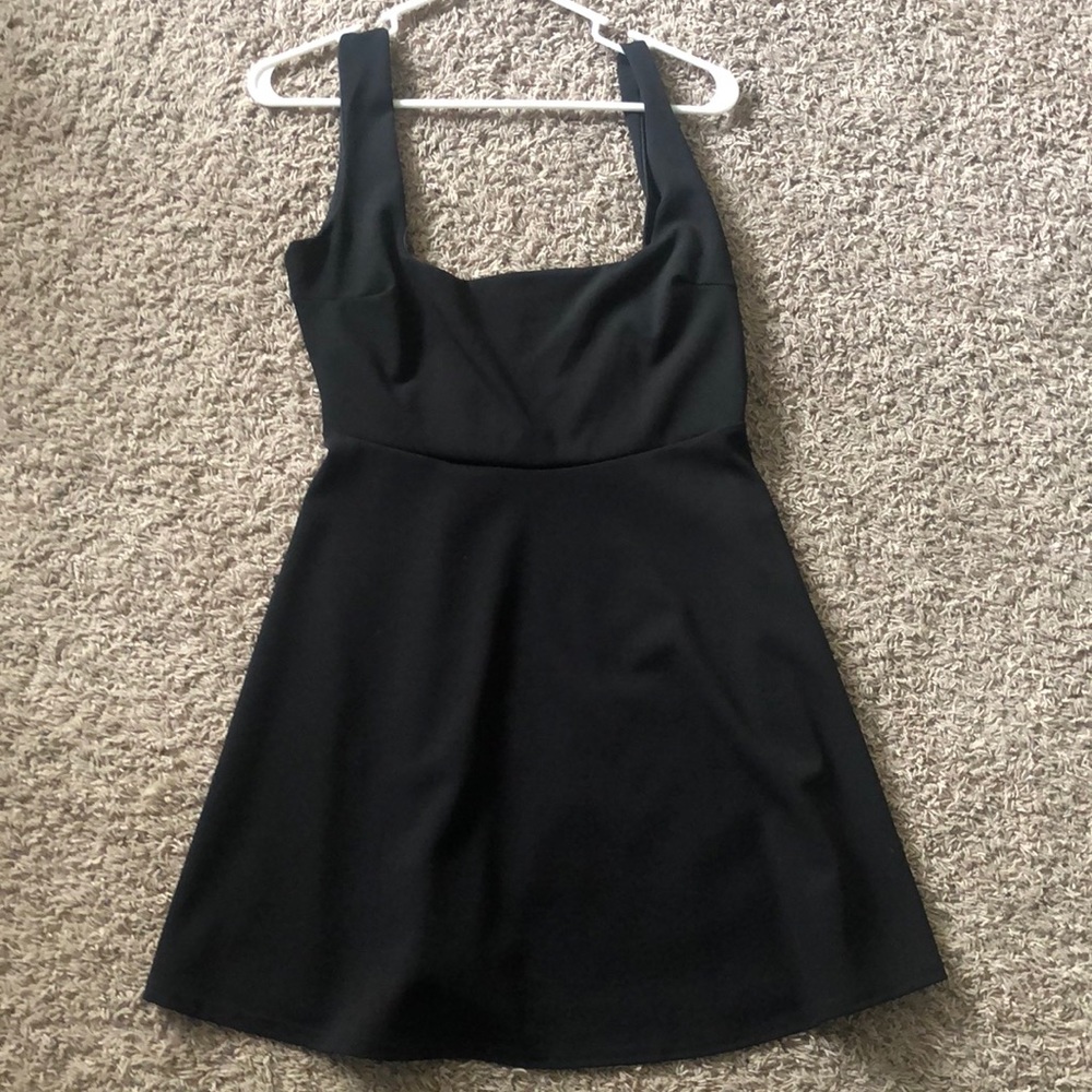 Simple black skater dress